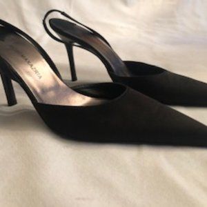 BCBGMaxazria Black Satin Evening Pump